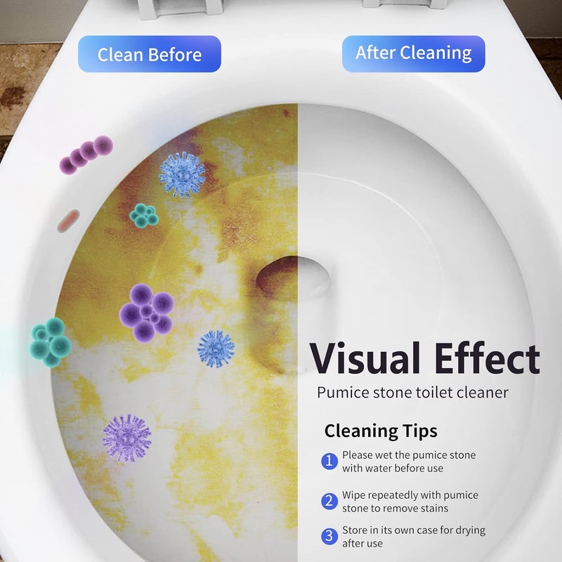 Laiyeoy Toilet Bowl Cleaner Pumice Stone -Hard Water Stain Remover with Ergonomic Handle, Powerfully Removes Toilet Bowl Rings，Rust &Lime，Ideal for Toilet Brush/BBQ Grills/Sink/Pool/Bathroom【2Pack】 - Image 4